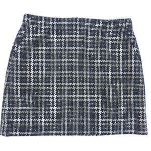 LOFT Shimmer Tweed Mini Skirt Women Size 8 Metallic Holiday Party Retro Glam